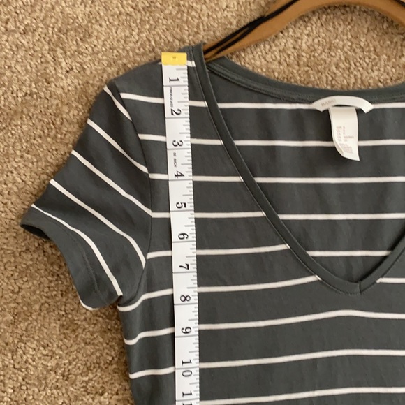 H&M Dark Green and White Striped Dress - Picture 7 of 11